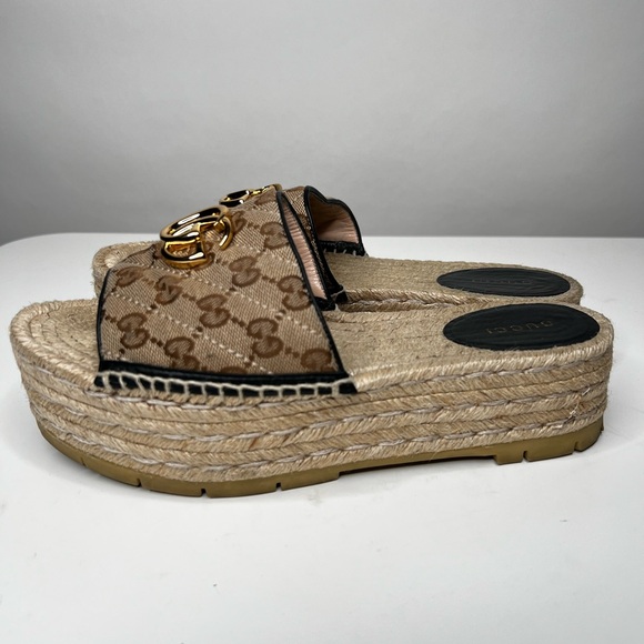 ❌SOLD❌ Gucci Platform Espadrille Slide Sandals - Picture 2 of 4